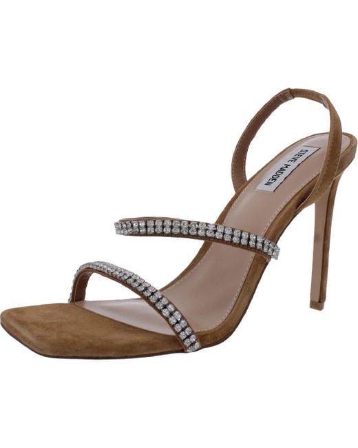 Steve Madden Brown Grade R Faux Leather Square Toe Heel Sandals