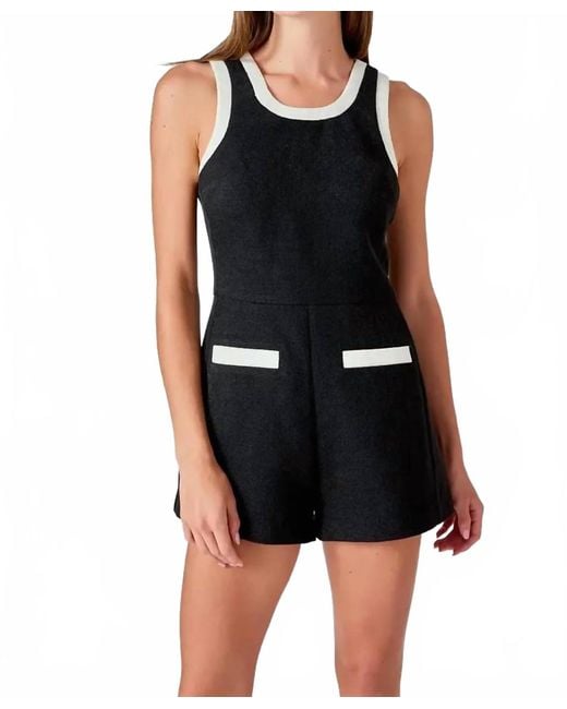 Endless Rose Black Contrast Romper