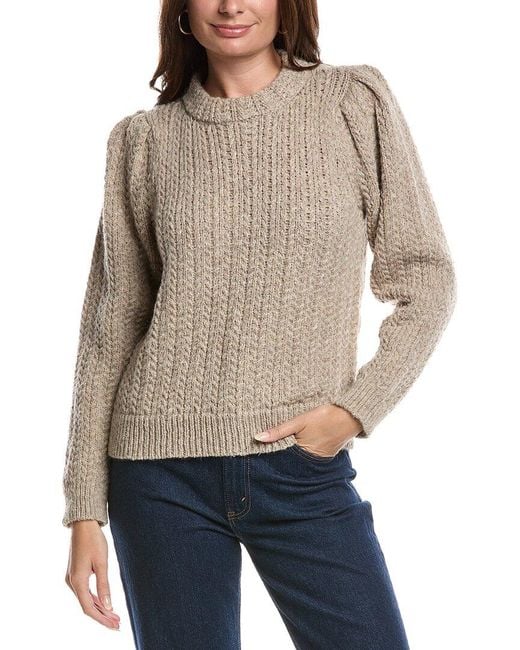 Nation Ltd Brown Eboni Mock Neck Alpaca & Wool-Blend Sweater