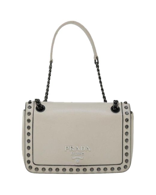 Prada Gray Galleria Leather Shoulder Bag (pre-owned)