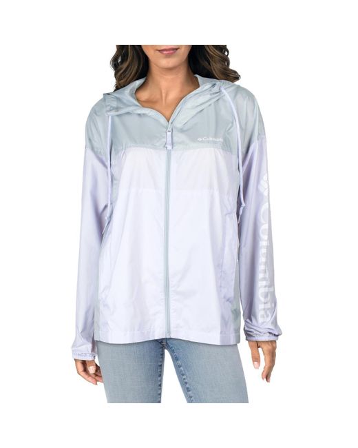 Columbia Blue Water Resistant Polyester Windbreaker Jacket