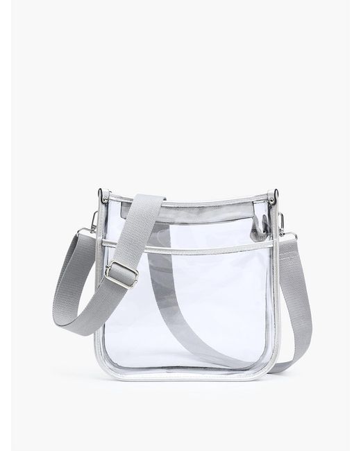 Jen & Co. White Posie Clear Crossbody Bag