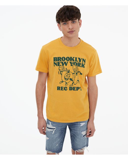 Aéropostale Yellow Brooklyn Rec Dept Graphic Tee for men