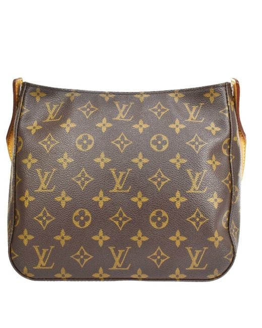 Louis Vuitton Looping Mm Canvas Shoulder Bag (pre-owned) in Natural
