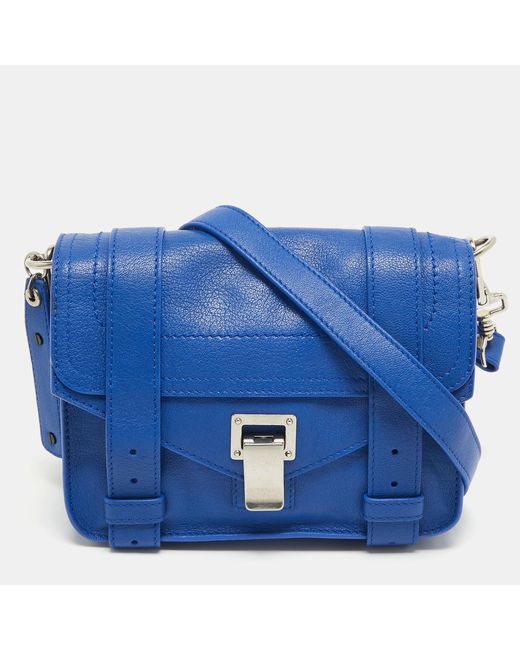 Proenza Schouler Blue Leather Mini Ps1 Crossbody Bag