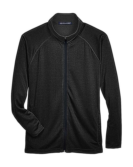 Devon & Jones Black Stretch Tech-Shell Compass Full-Zip Jacket for men