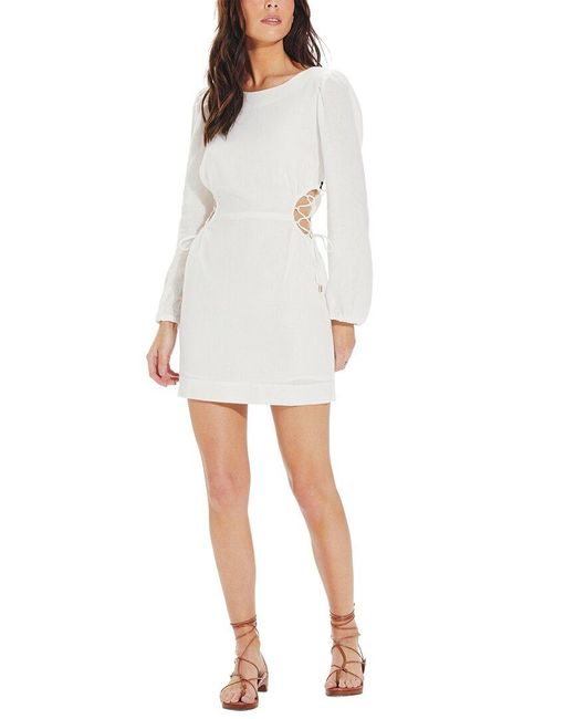 ViX White Solid Carina Detail Short Dress