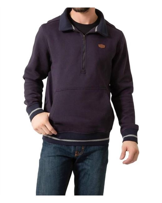 Kimes Ranch Blue Boxer Quarter Sweatshirt for men