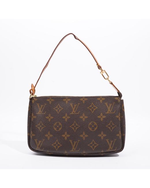 Louis Vuitton Brown Pochette Accessoire / Monogram Coated Canvas Shoulder Bag