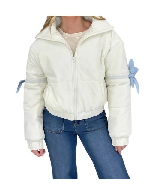 Pretty Garbage Blue Bow Puffer Jacket