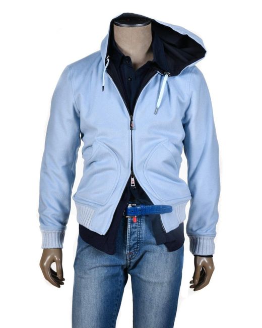 Kiton Blue Kired By Barwa Cashmere Reversible Jacket for men