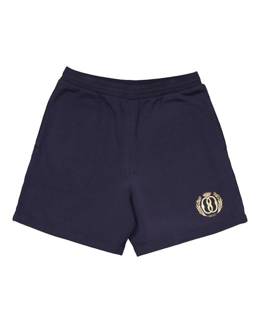 Bally Blue Felpa Logo Print Track Shorts for men