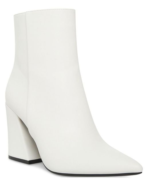 Madden Girl Faux Leather Pointed Toe Ankle Boots in White Lyst