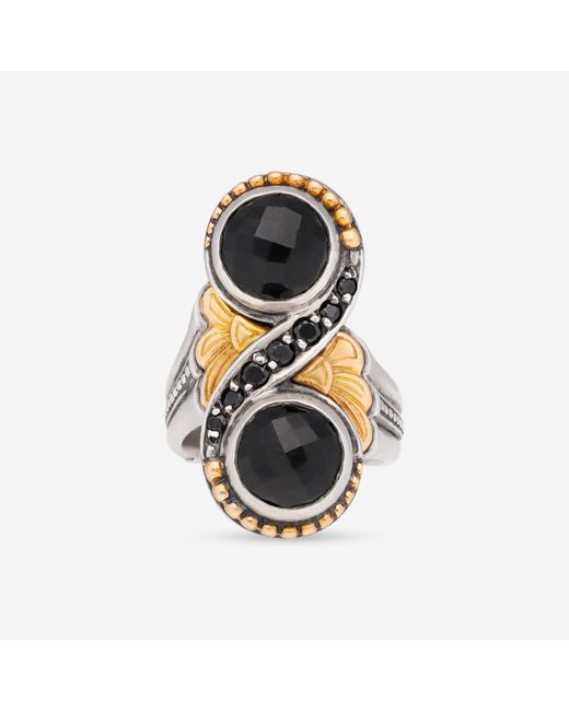 Konstantino Black Calypso Sterling Silver And 18k Yellow Gold