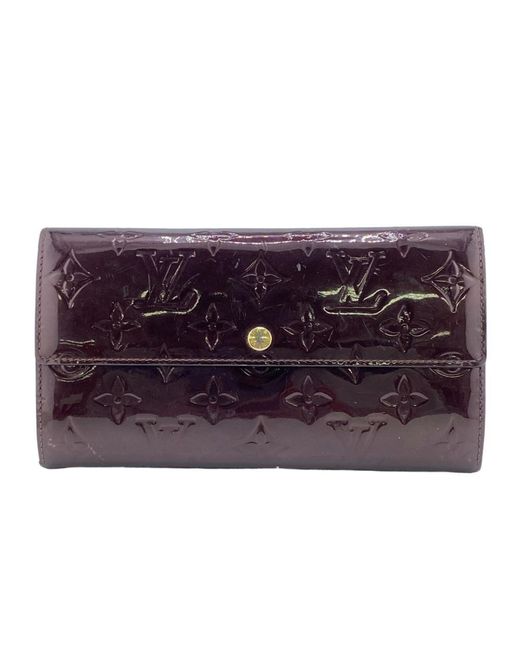 Louis Vuitton Purple Sarah Patent Leather Wallet (pre-owned)