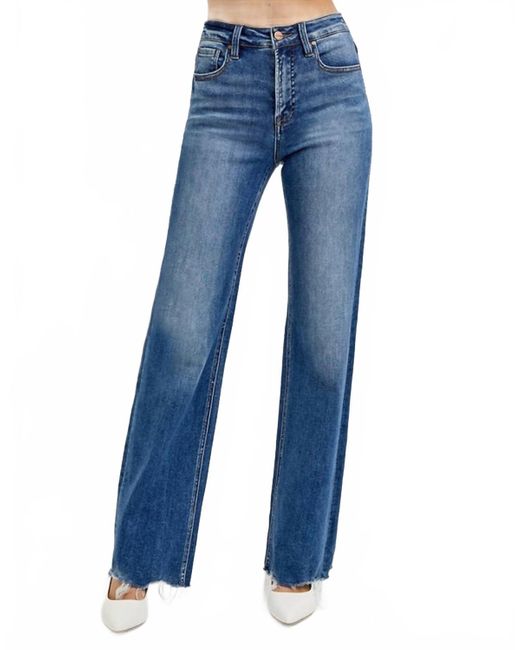 RISEN Tummy Control High Rise Fray Hem Denim Shorts main image 0