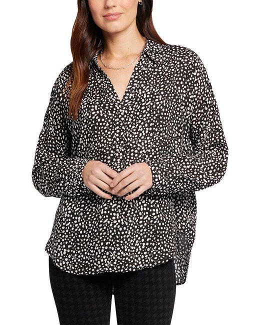 NYDJ Gray Becky Blouse