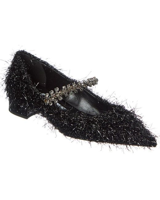 Jimmy Choo Black Bing Tinsel Flat