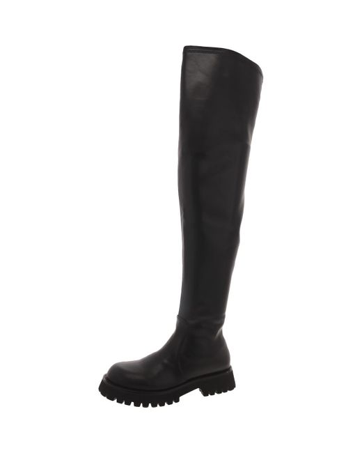 Jeffrey Campbell Black Break Faux Leather Tall Over-The-Knee Boots