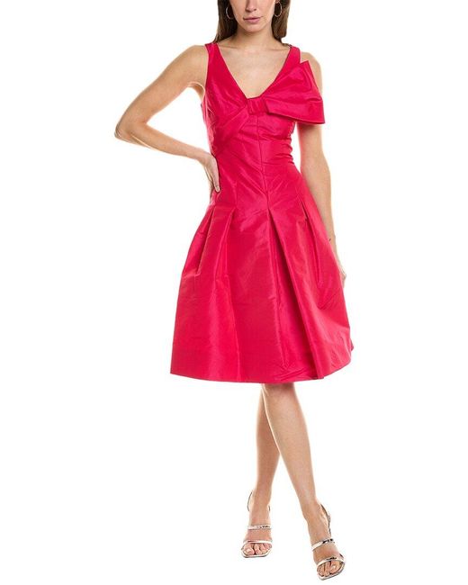 Teri Jon Red Taffeta A-line Dress