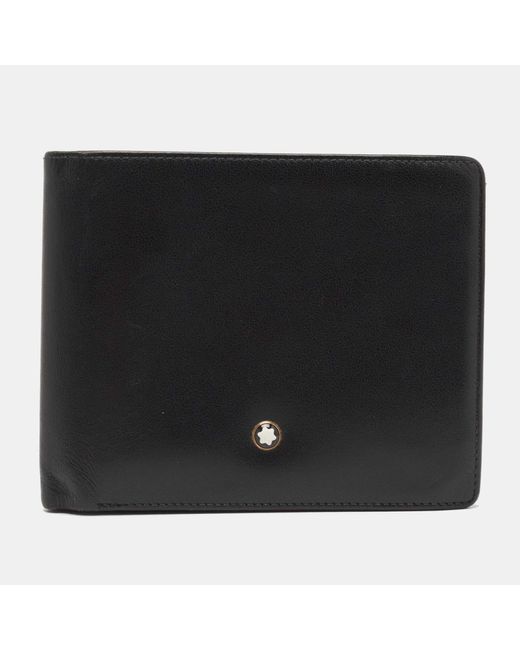 Montblanc Black Montblanc Leather Miesterstuck Bifold Wallet for men