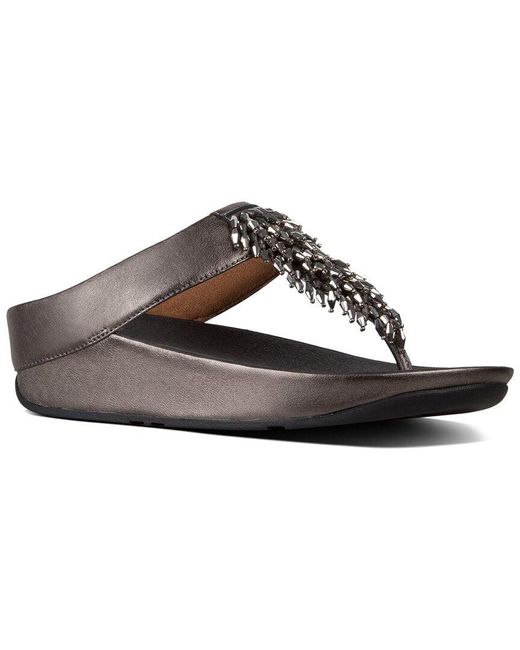 Fitflop Brown Rumba Leather Toe Post Sandal