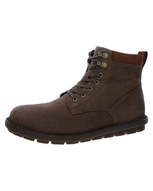 Born Brown Sean Lace Up Leather Ankle Boots for men