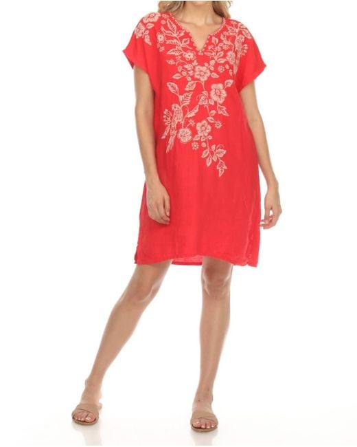 Johnny Was Red Abigail Easy Tunic Dress