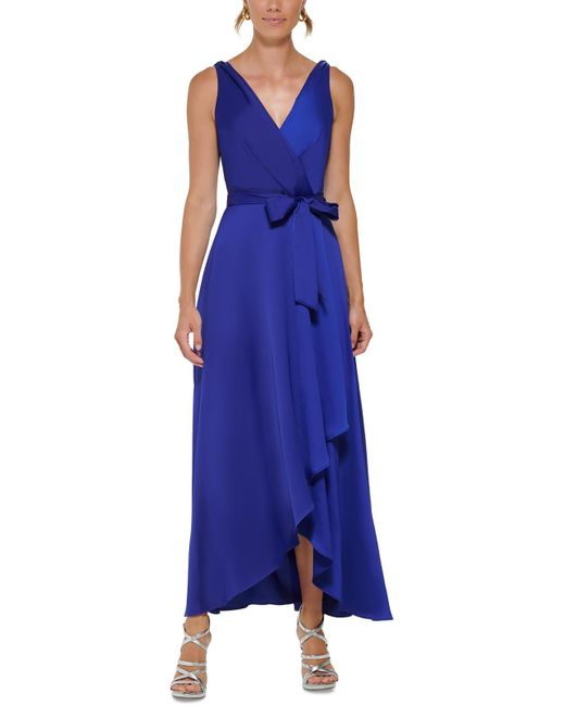 DKNY Blue Satin Evening Dress