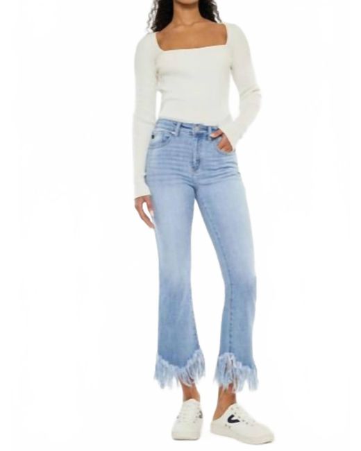 Kancan Blue High Rise Crop Bootcut Jeans