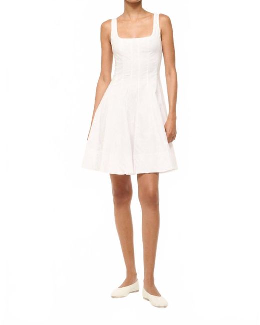 Staud White Wells Mini Dress