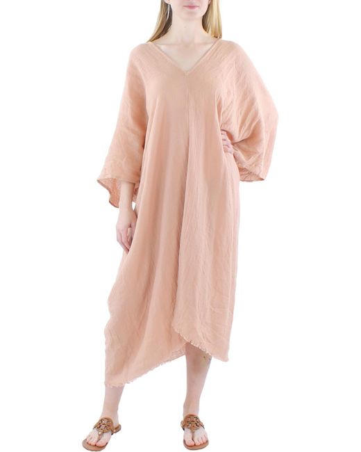 Eileen Fisher Pink Cotton Caftan Pullover Top