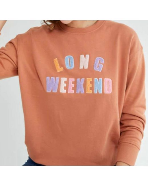 Shiraleah Orange Long Weekend Sweatshirt