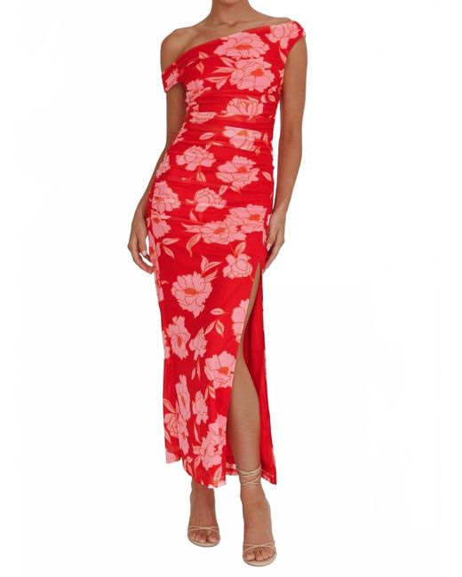 One And Only Collective Red Off The Shoulder Floral Maxi Dress