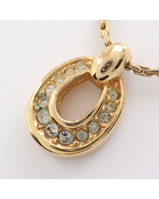 Dior Metallic Necklace Gp Rhinestone Gold