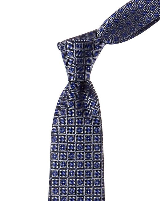 Canali Blue Tile Silk Tie for men
