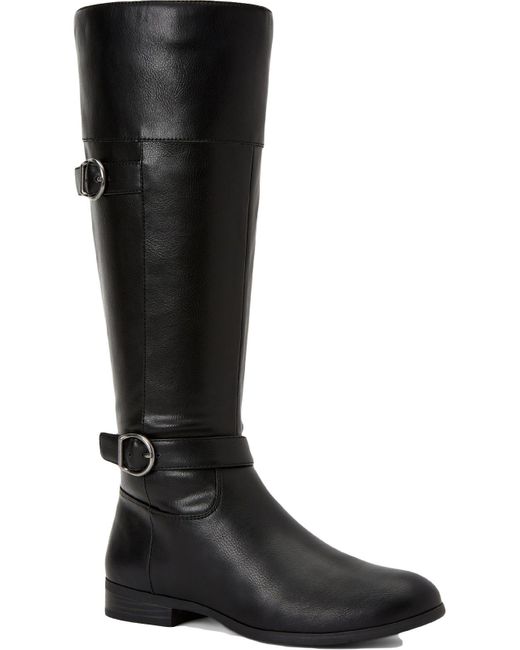 Style & Co. Kezlin Fauxleather Riding Kneehigh Boots in Black Lyst