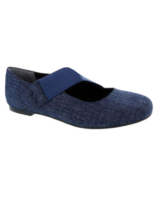 Ros Hommerson Blue Danish Round Toe Slip On Mary Janes