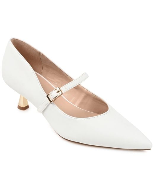 Journee Collection White Manza Pump