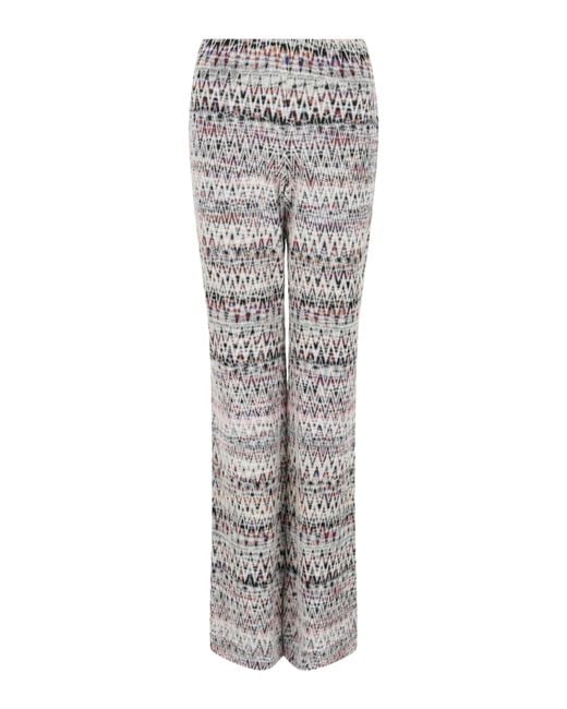 Missoni Gray Zig Zag Patterned Flared-Leg Pants