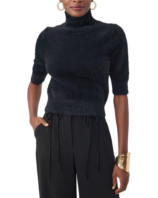 Trina Turk Blue Mali Fuzzy Sweater