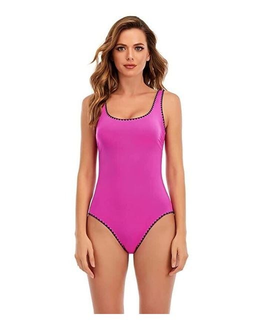Lucky Brand Purple Spring Romantic Shell Stitch One-Piece Erk1174