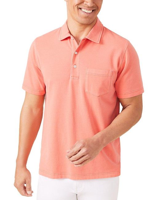 J.McLaughlin Pink Solid Levi Polo Shirt for men