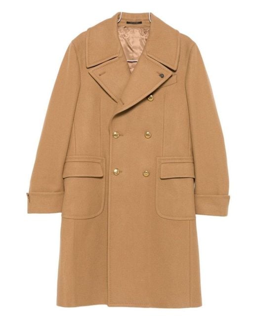 Gabriele Pasini Natural Double-Breasted Camel Coat for men