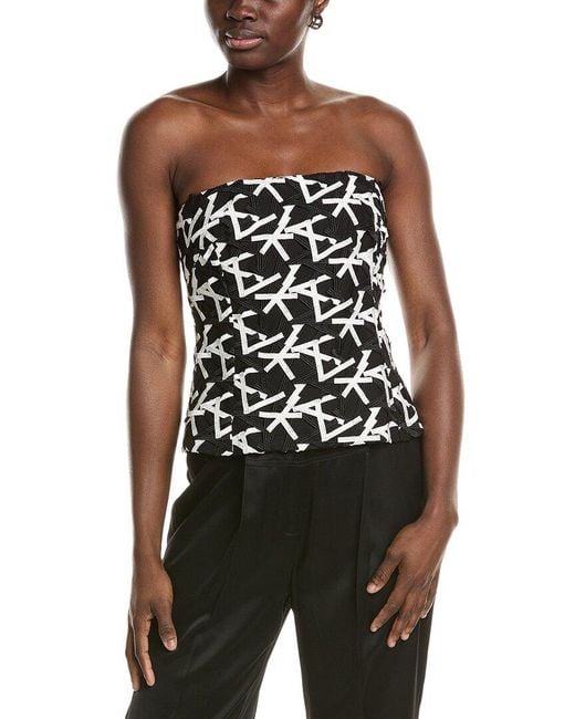 Akris Black Lace Silk-Lined Top