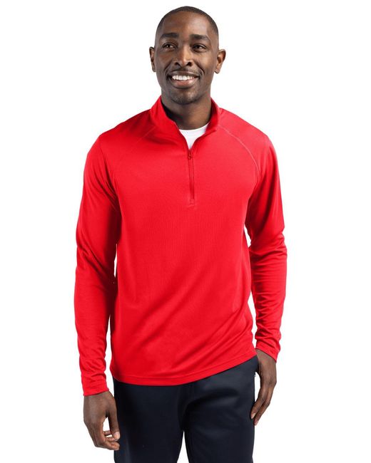 Clique Red Ice Pique Half Zip Tech Pullover for men