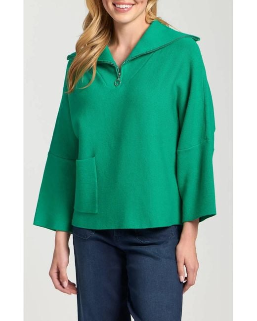 Apny Green Half Zip Pullover