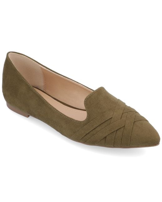 Journee Collection Green Wide Width Mindee Flat