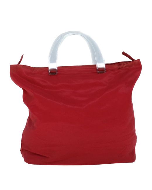 Prada Red Tessuto Synthetic Tote Bag (pre-owned)