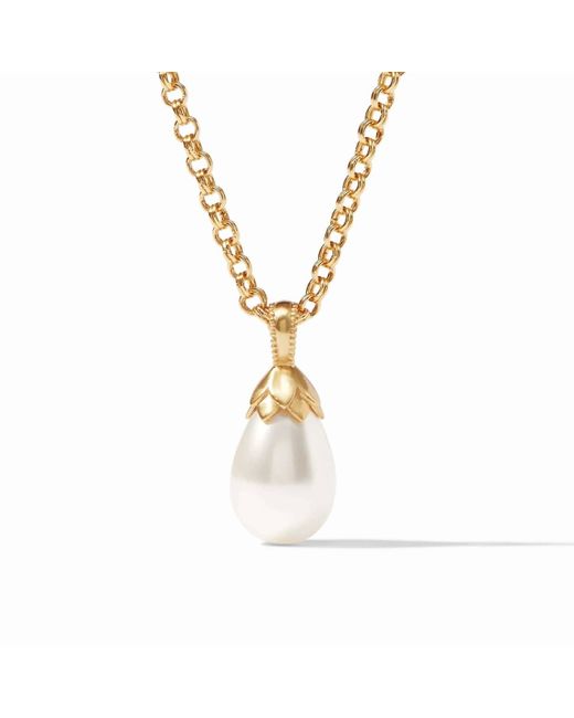 Julie Vos Metallic Flora Pearl Pendant Necklace